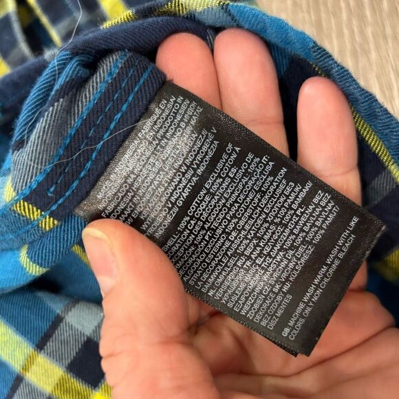 The North Face Regular Fit Men Green Blue Flanel Cotton Shirt sz M - Picture 5 of 11